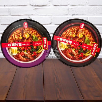 Shipped from Xinjiang, Kawsar has a bowl of two kinds of noodles, instant noodles + hot and sour powder, spicy and spicy, with eggs added.