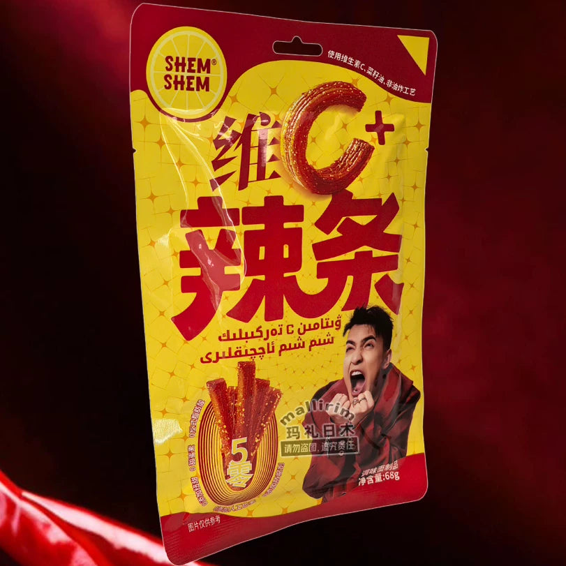 Xinjiang Internet celebrity Spicy strips SHEM SHEM C Spicy strips, non-fried and ready to eat 68g Xim Xim